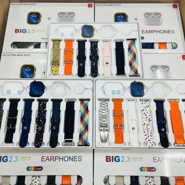 I20 Ultra Max Suit Smart Watch 10 In 1 set (Random Color)